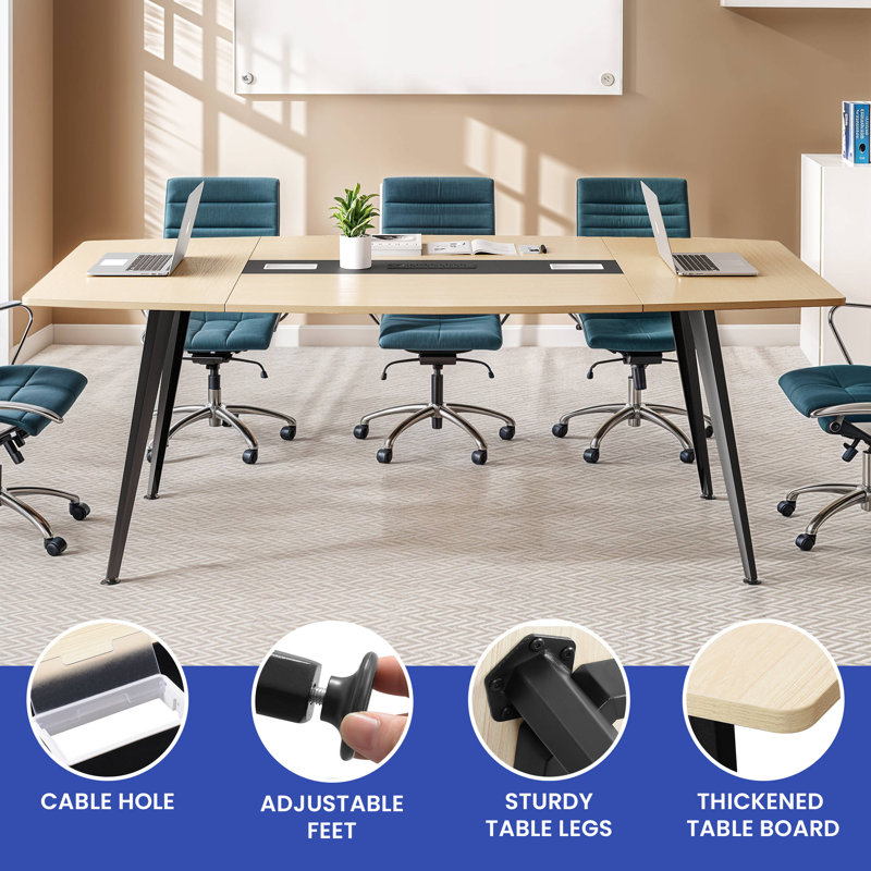 George Oliver Conference Table with Charging Station - Wayfair Canada